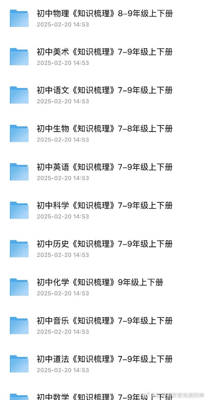 初中7-9年级各科知识点梳理，免费分享