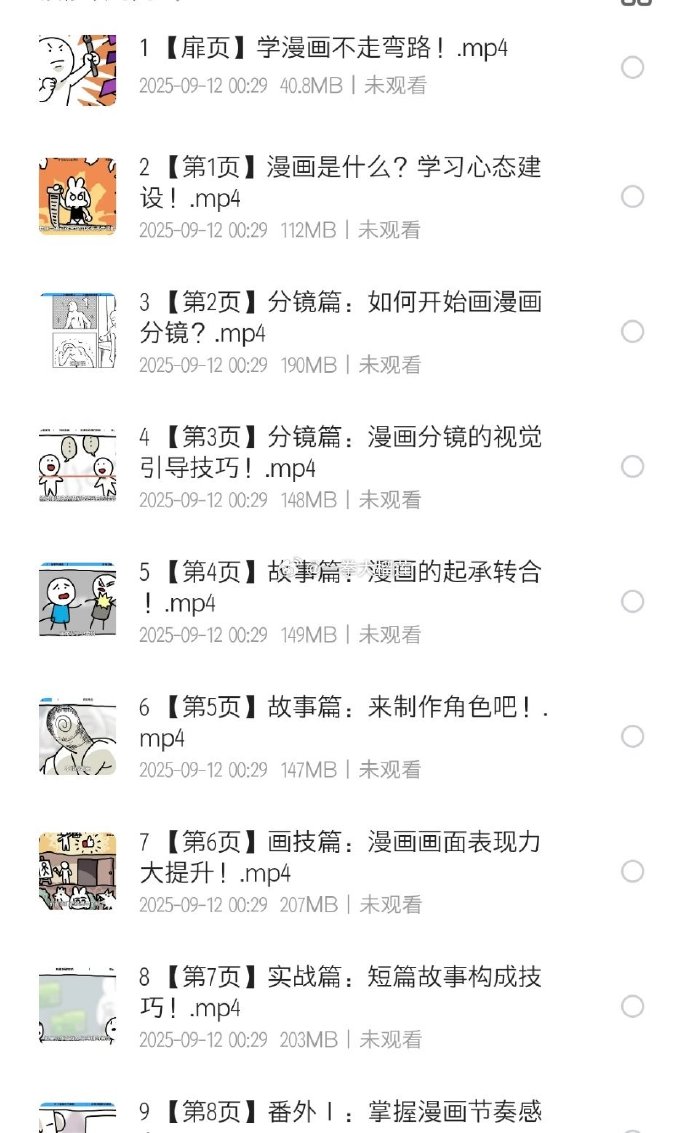 《零基础漫画入门课》12 节精华课免费分享